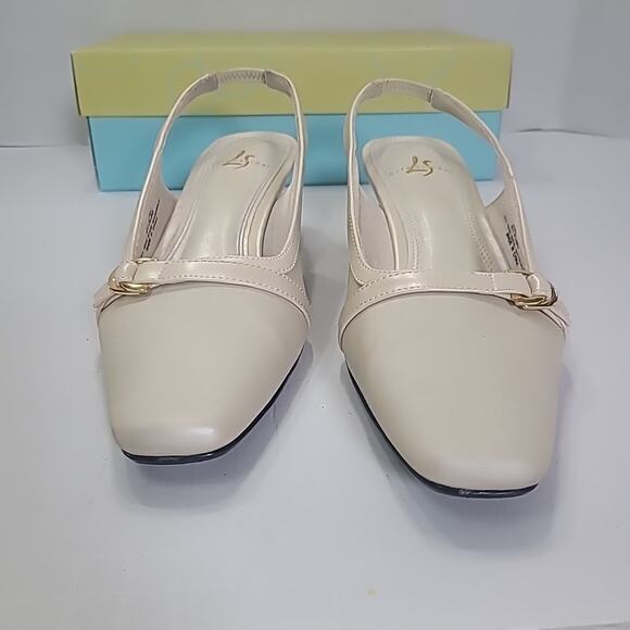 LifeStride Norma Deville Kitten-Heel Slingback Pumps Bone Women’s Size 7 - Picture 9 of 9